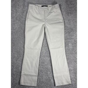 Mango Basics Women Beige Straight Leg Cropped Trouser Pants Size 6